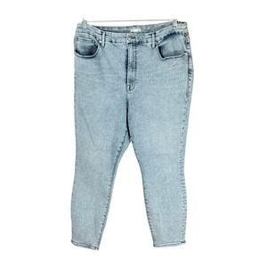 Good American Good Legs Skinny Jeans Light Acid Wash Womens Size 20 mottled 90s